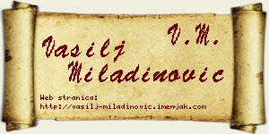 Vasilj Miladinović vizit kartica